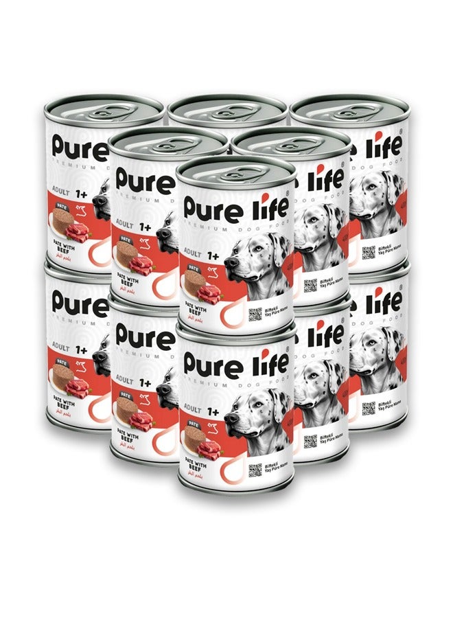 Pure Life Premium Pate With Beef Adult Dog Food - 400G (Pack Of 12) - Image 1